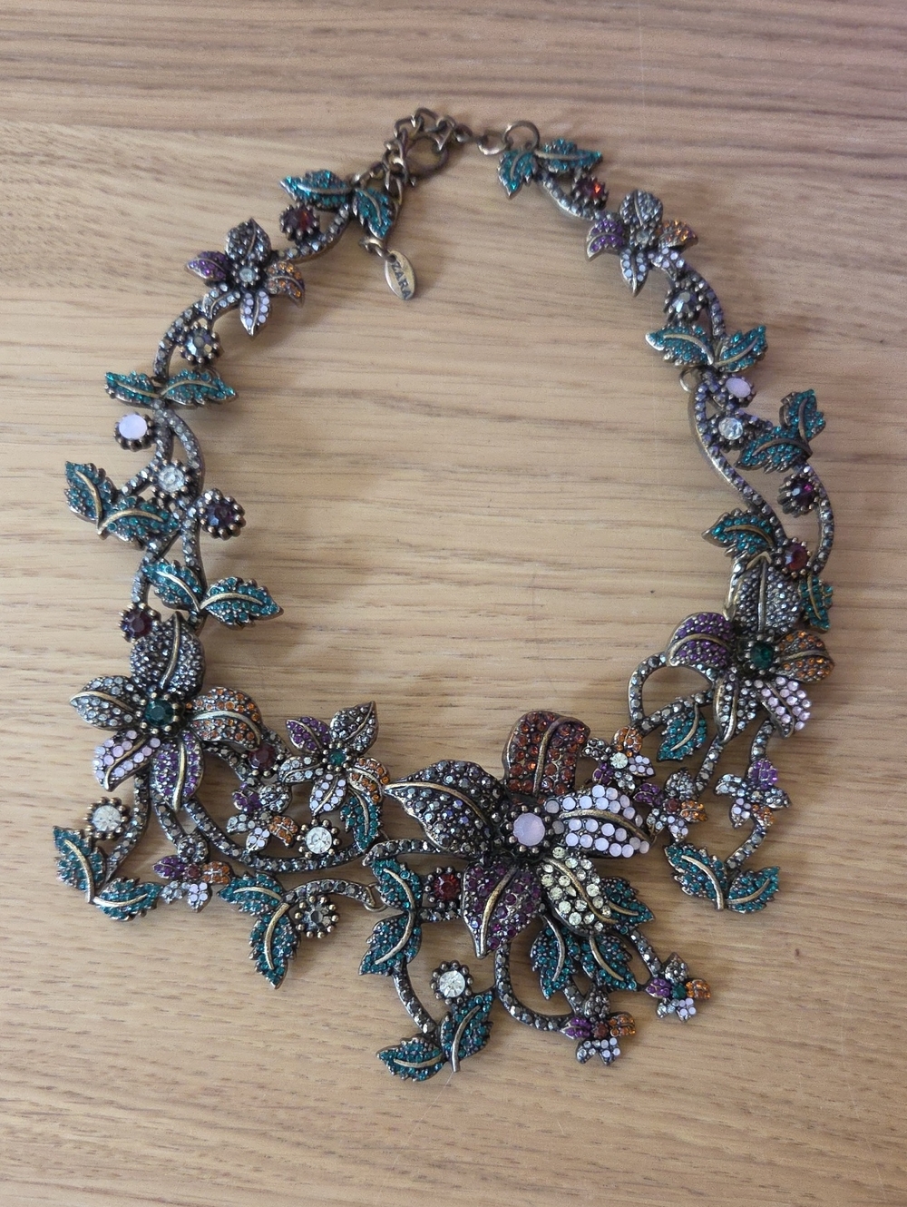 Zara Floral Crystal Statement Necklace